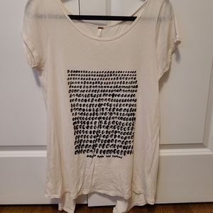 Free People off white t-shirt size small
